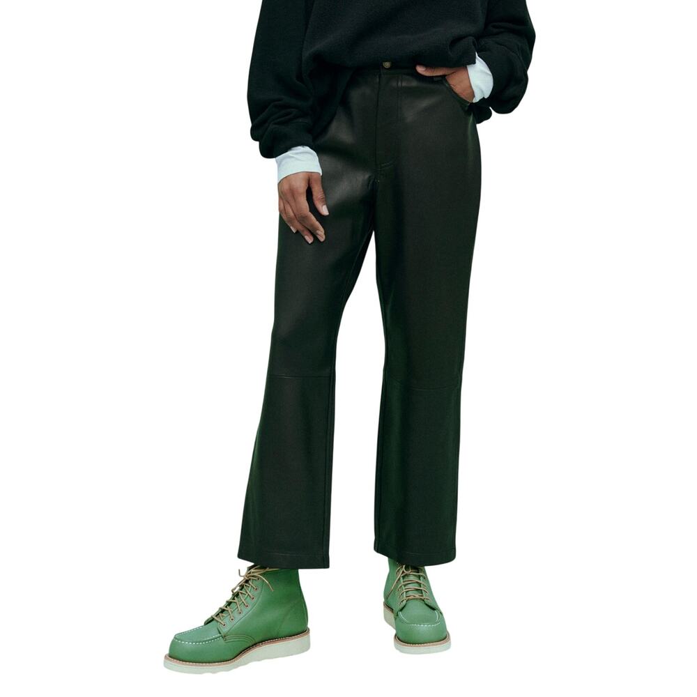The Great. Sleek Black Wayne Leather Pants Size 28